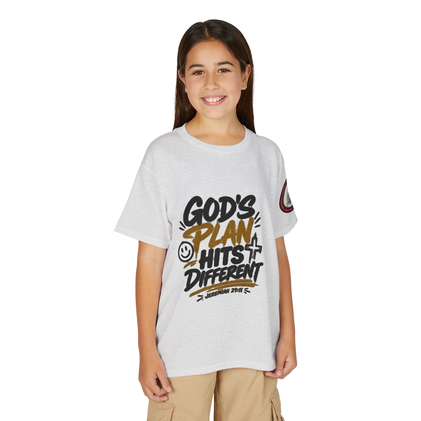 Youth T-Shirt — "God's Plan" Motivational Faith Graphic Tee