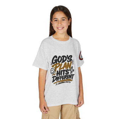 Youth T-Shirt — "God's Plan" Motivational Faith Graphic Tee