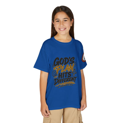Youth T-Shirt — "God's Plan" Motivational Faith Graphic Tee