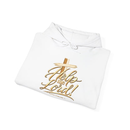 Help Me Lord Hoodie — Christian Cross Faith Pullover with Gold Script