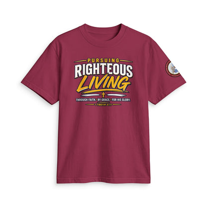 Righteous Living T‑Shirt — "Pursuing Righteous Living" Motivational Faith Tee