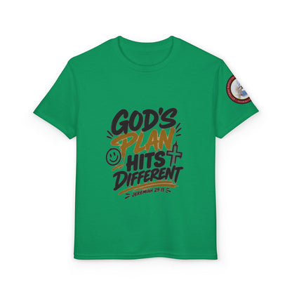 Youth T-Shirt — "God's Plan" Motivational Faith Graphic Tee