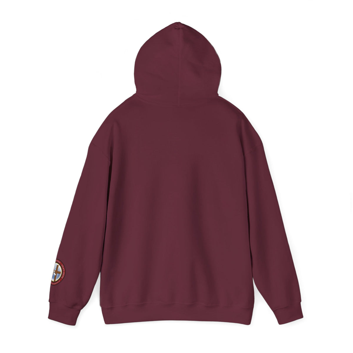 All God Hoodie — Christian Faith Graphic Pullover with Sleeve Emblem