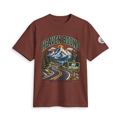 Adult T-Shirt - Heaven Bound/'No Detours' Philippians 3:14 Christian Graphic