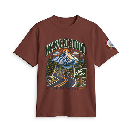 Adult T-Shirt - Heaven Bound/'No Detours' Philippians 3:14 Christian Graphic