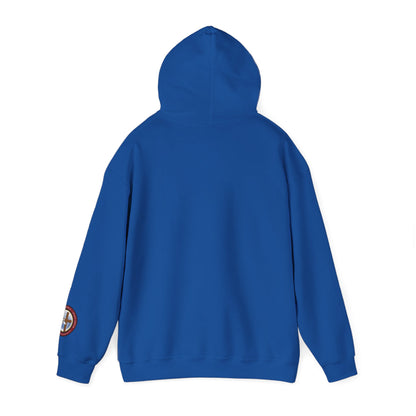 All God Hoodie — Christian Faith Graphic Pullover with Sleeve Emblem