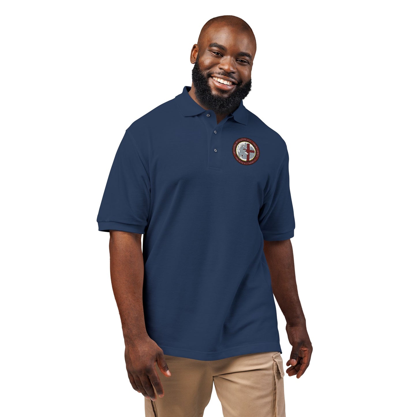 Embroidered Compass Logo Polo Shirt