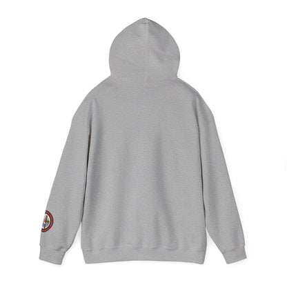 All God Hoodie — Christian Faith Graphic Pullover with Sleeve Emblem