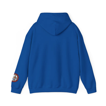 All God Hoodie — Christian Faith Graphic Pullover with Sleeve Emblem