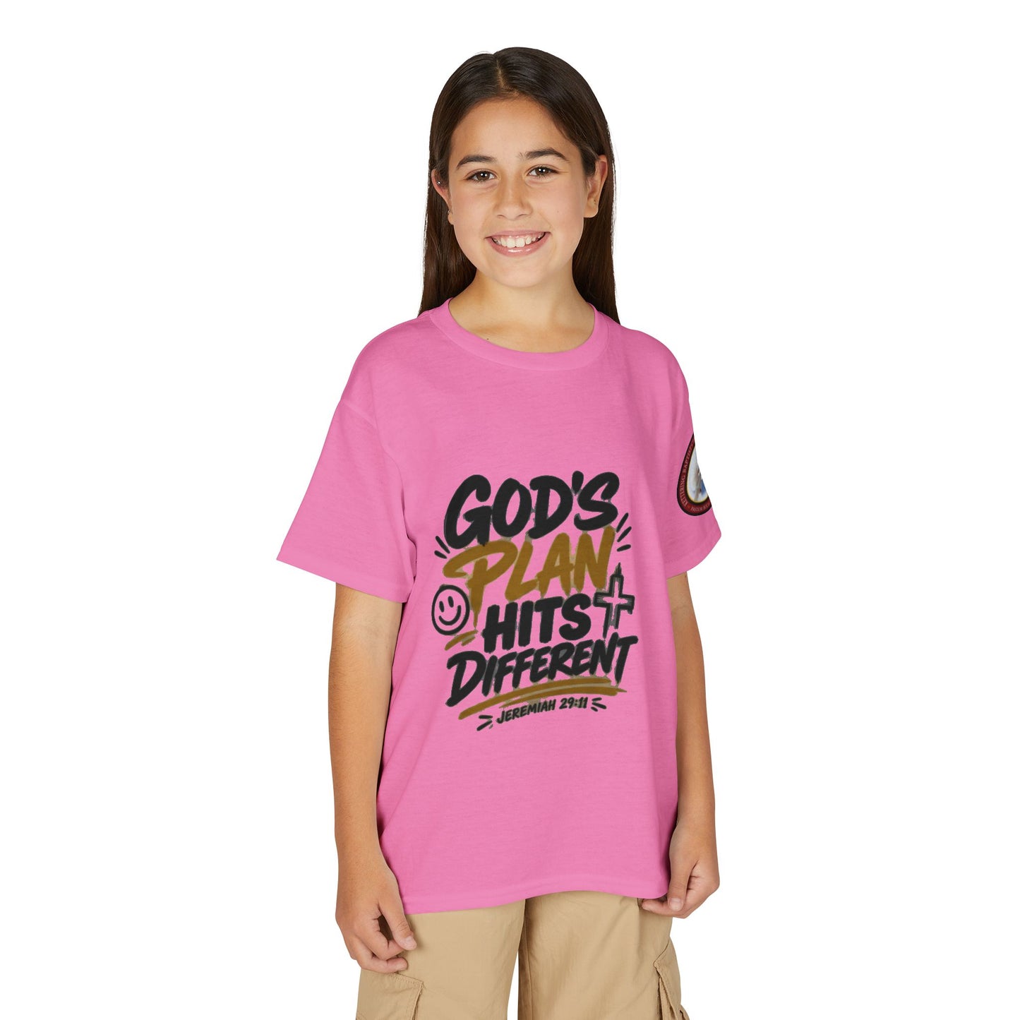 Youth T-Shirt — "God's Plan" Motivational Faith Graphic Tee
