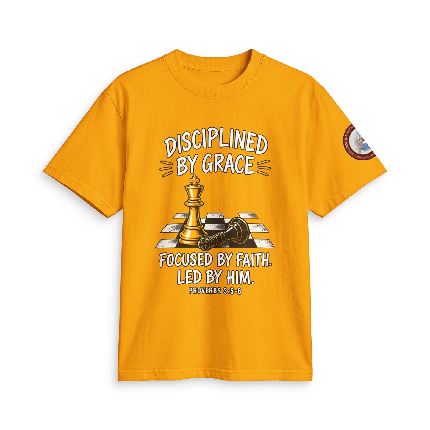 Disciplined By Grace Chess T-Shirt — Focused by Faith (Philippians 3:14)