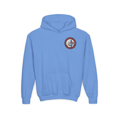 Youth Hoodie — "Chosen, Loved, Forgiven, Called" Christian Faith Pullover (Matthew 2:6)