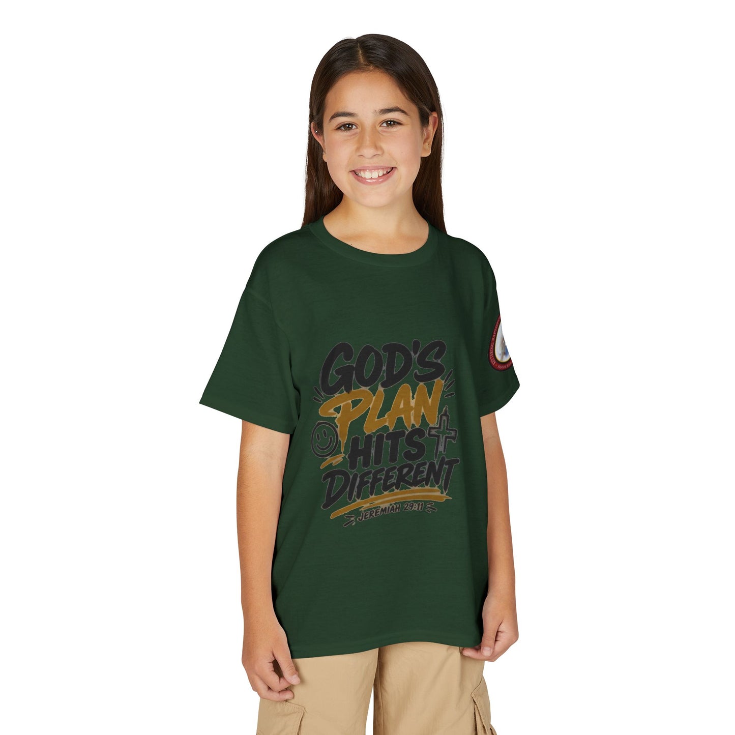 Youth T-Shirt — "God's Plan" Motivational Faith Graphic Tee