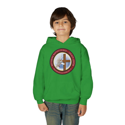 Youth Hoodie – Church Cross & Dove Logo Youth Pullover (Religious Faith Gift)