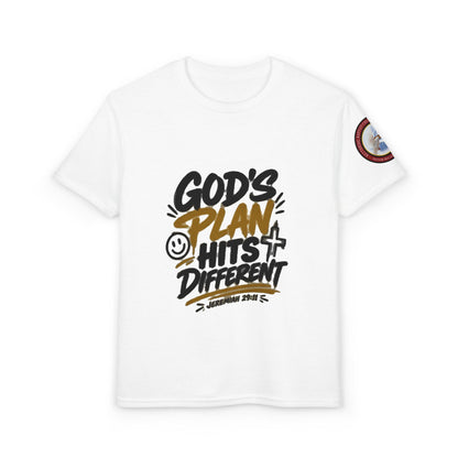 Youth T-Shirt — "God's Plan" Motivational Faith Graphic Tee