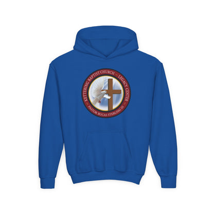 Youth Hoodie – Church Cross & Dove Logo Youth Pullover (Religious Faith Gift)