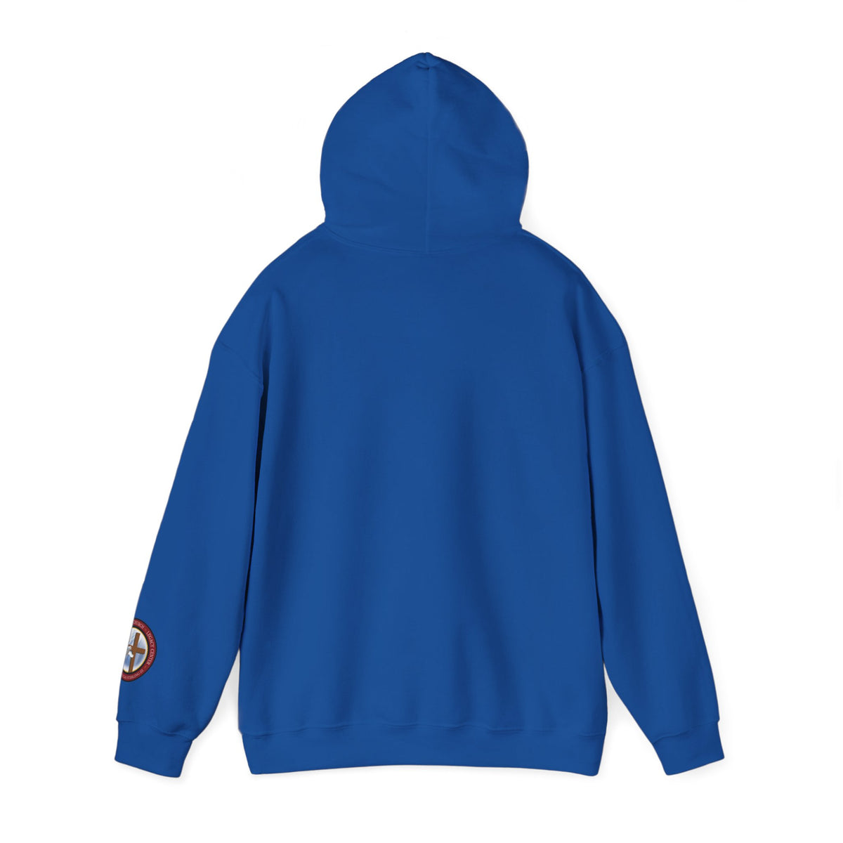 All God Hoodie — Christian Faith Graphic Pullover with Sleeve Emblem