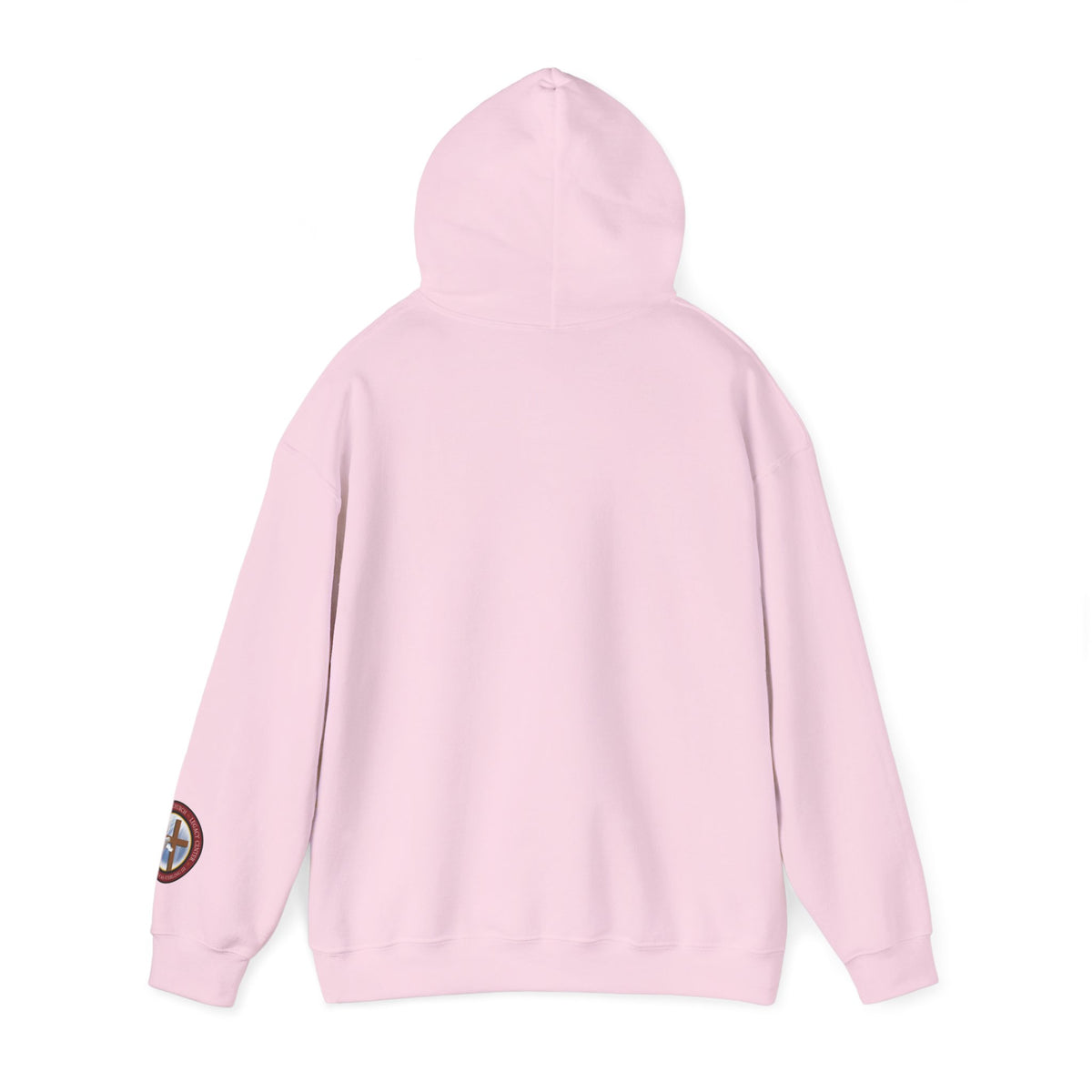 All God Hoodie — Christian Faith Graphic Pullover with Sleeve Emblem