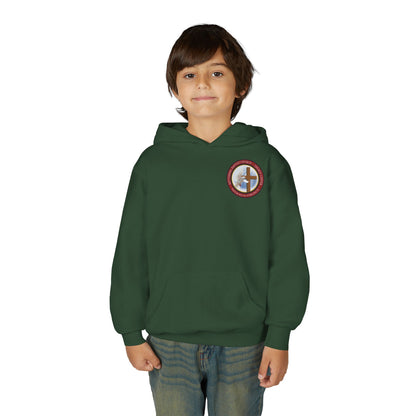 Youth Hoodie — "Chosen, Loved, Forgiven, Called" Christian Faith Pullover (Matthew 2:6)