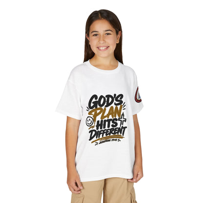 Youth T-Shirt — "God's Plan" Motivational Faith Graphic Tee