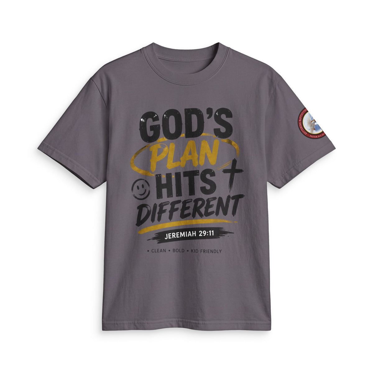 Adult T-shirt  - God's Plan Hits Different  — Christian Faith Tee (Jeremiah 29:11)
