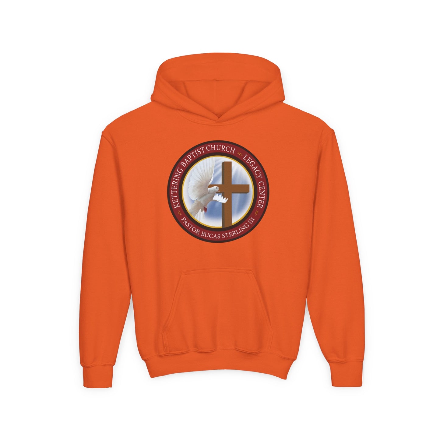 Youth Hoodie – Church Cross & Dove Logo Youth Pullover (Religious Faith Gift)