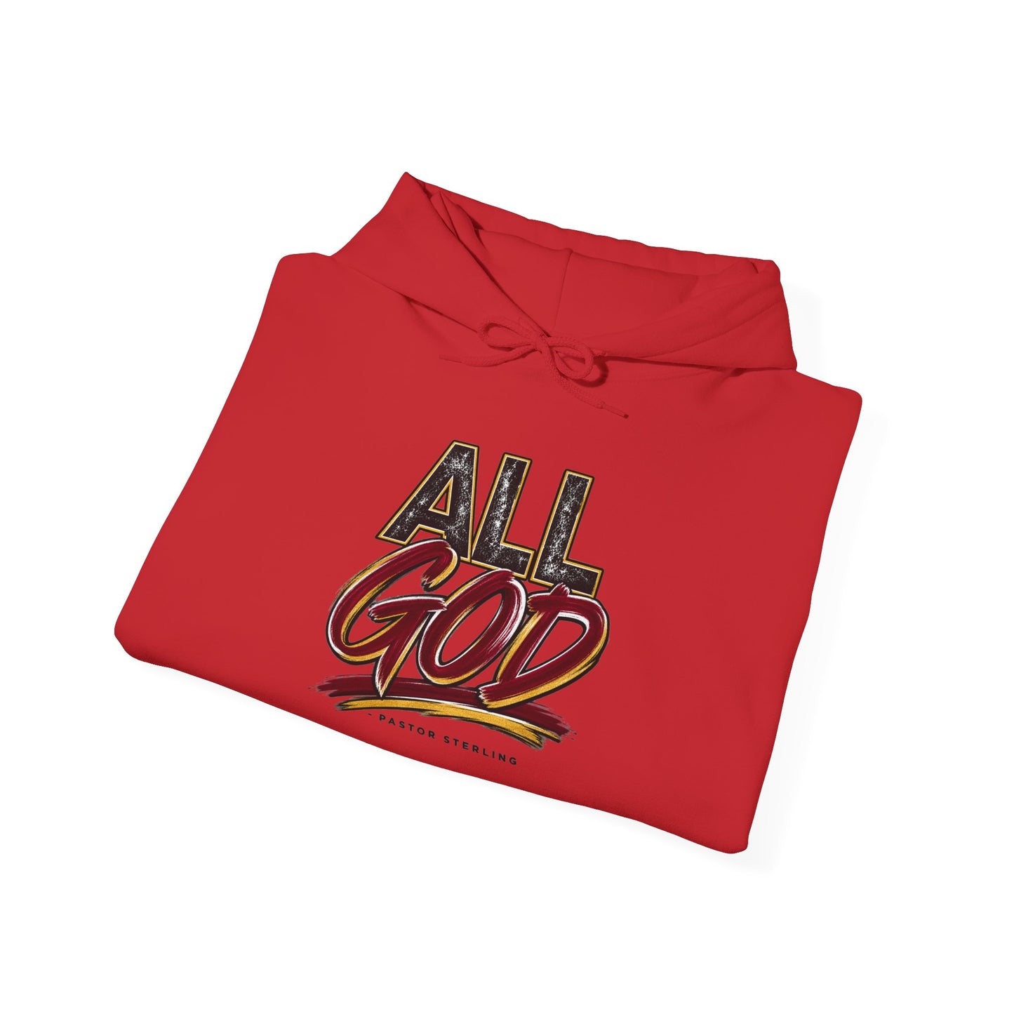 All God Hoodie — Christian Faith Graphic Pullover with Sleeve Emblem