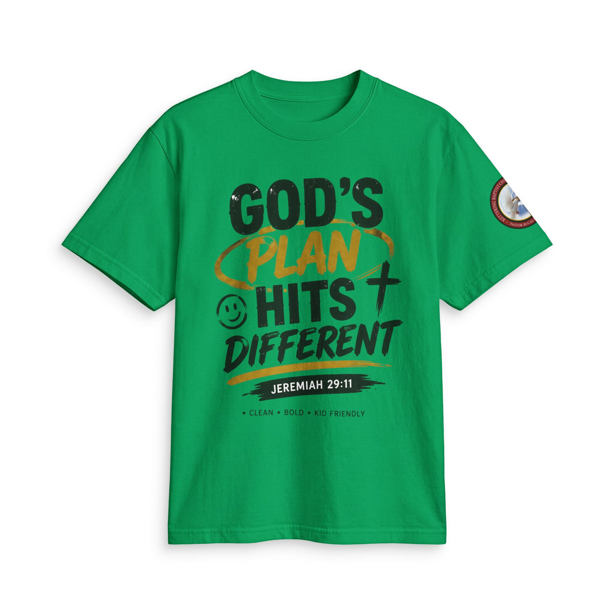 Adult T-shirt  - God's Plan Hits Different  — Christian Faith Tee (Jeremiah 29:11)